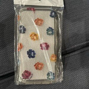 Coach cellphone case clear with flowers